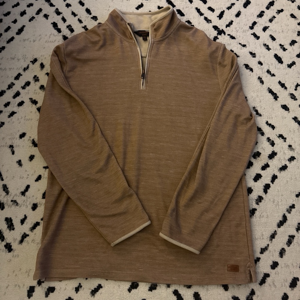 Men's Tan Zip-Up Sweater